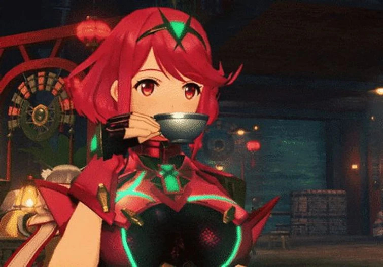 High Quality Pyra sipping tea Blank Meme Template