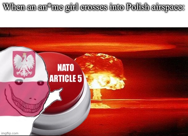 [thermal signature detected] | When an an*me girl crosses into Polish airspace: | image tagged in nuclear bomb mind blown,nato article 5 | made w/ Imgflip meme maker