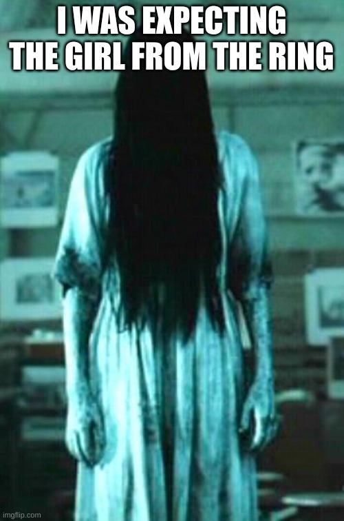 the ring horror | I WAS EXPECTING THE GIRL FROM THE RING | image tagged in the ring horror | made w/ Imgflip meme maker