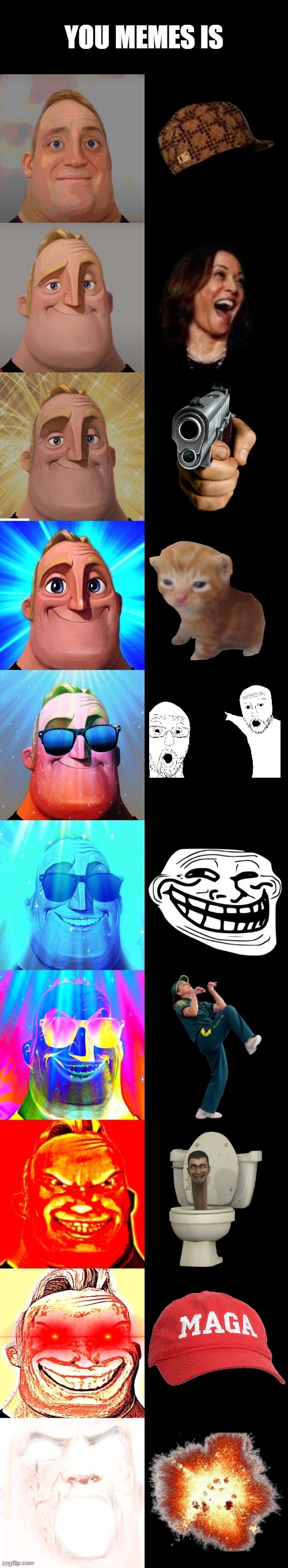 mr incredible becoming canny | YOU MEMES IS | image tagged in mr incredible becoming canny | made w/ Imgflip meme maker