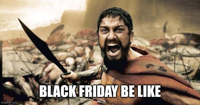 Sparta Leonidas Meme | BLACK FRIDAY BE LIKE | image tagged in memes,sparta leonidas,lol,true,black friday,pain | made w/ Imgflip meme maker