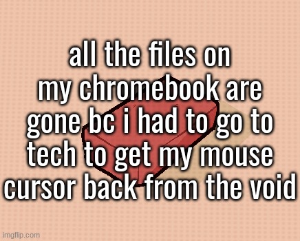 rick | all the files on my chromebook are gone bc i had to go to tech to get my mouse cursor back from the void | image tagged in rick | made w/ Imgflip meme maker