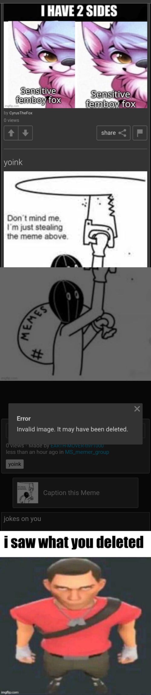 image tagged in i saw what you deleted scout | made w/ Imgflip meme maker