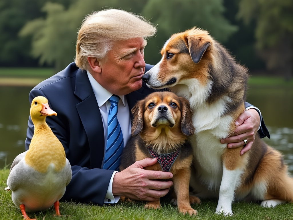 Trump Saves Pets from Haitians Blank Meme Template