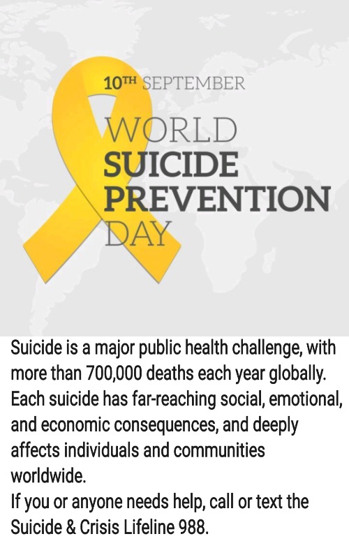 September 10th World Suicide Prevention Day Blank Meme Template