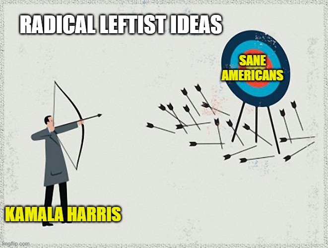 She tries. | RADICAL LEFTIST IDEAS; SANE
AMERICANS; KAMALA HARRIS | image tagged in kamala harris,leftists,radicals,democrats,liberals,woke | made w/ Imgflip meme maker