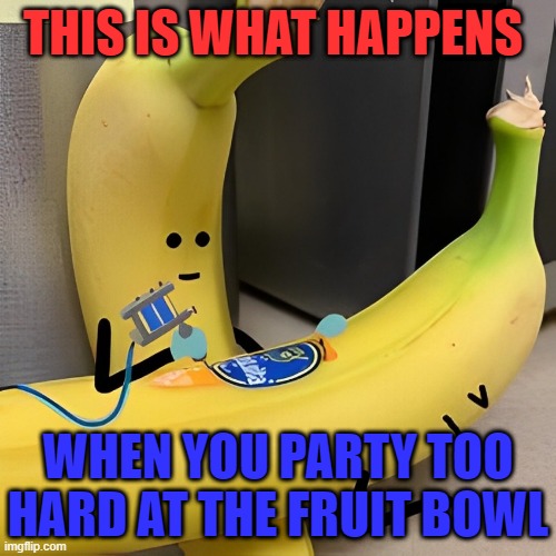 fruit bowl | THIS IS WHAT HAPPENS; WHEN YOU PARTY TOO HARD AT THE FRUIT BOWL | image tagged in memes | made w/ Imgflip meme maker