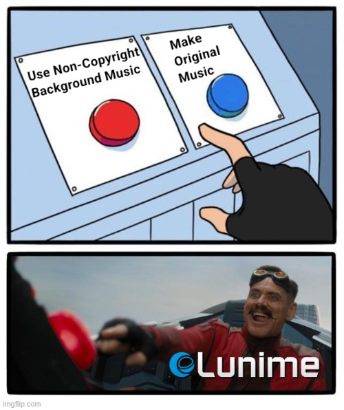 Lunime during his early games (Most of em) | image tagged in lunime,gacha world,gacha life,two buttons eggman,dr eggman,robotnik pressing red button | made w/ Imgflip meme maker