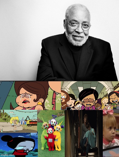 Mourning the Loss of James Earl Jones | image tagged in the loud house,full house,crying girl,lori loud,teletubbies,ronnie anne santiago | made w/ Imgflip meme maker