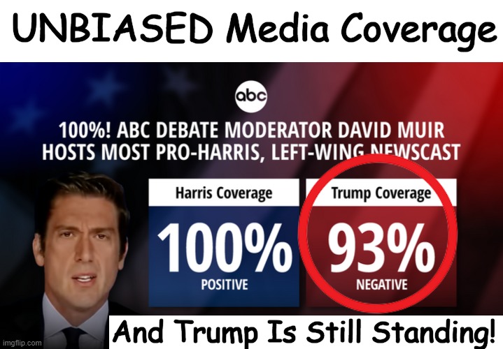 The Liberal Media vs We The People | UNBIASED Media Coverage; And Trump Is Still Standing! | image tagged in politics,liberal media,biased media,kamala harris,donald trump,we the people | made w/ Imgflip meme maker