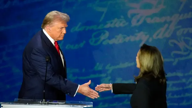 High Quality Debate Trump Harris Blank Meme Template