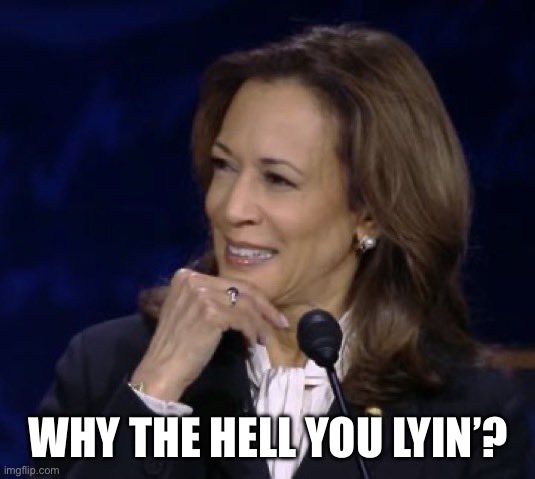 Debate | WHY THE HELL YOU LYIN’? | image tagged in kamala harris,presidential debate | made w/ Imgflip meme maker