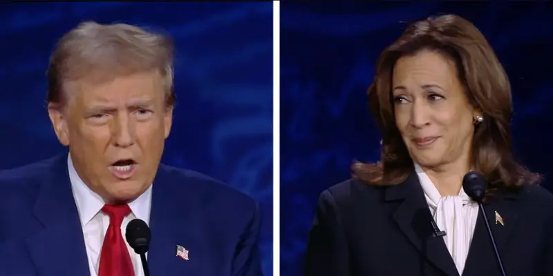 Kamala Trump Debate Split Screen Blank Meme Template