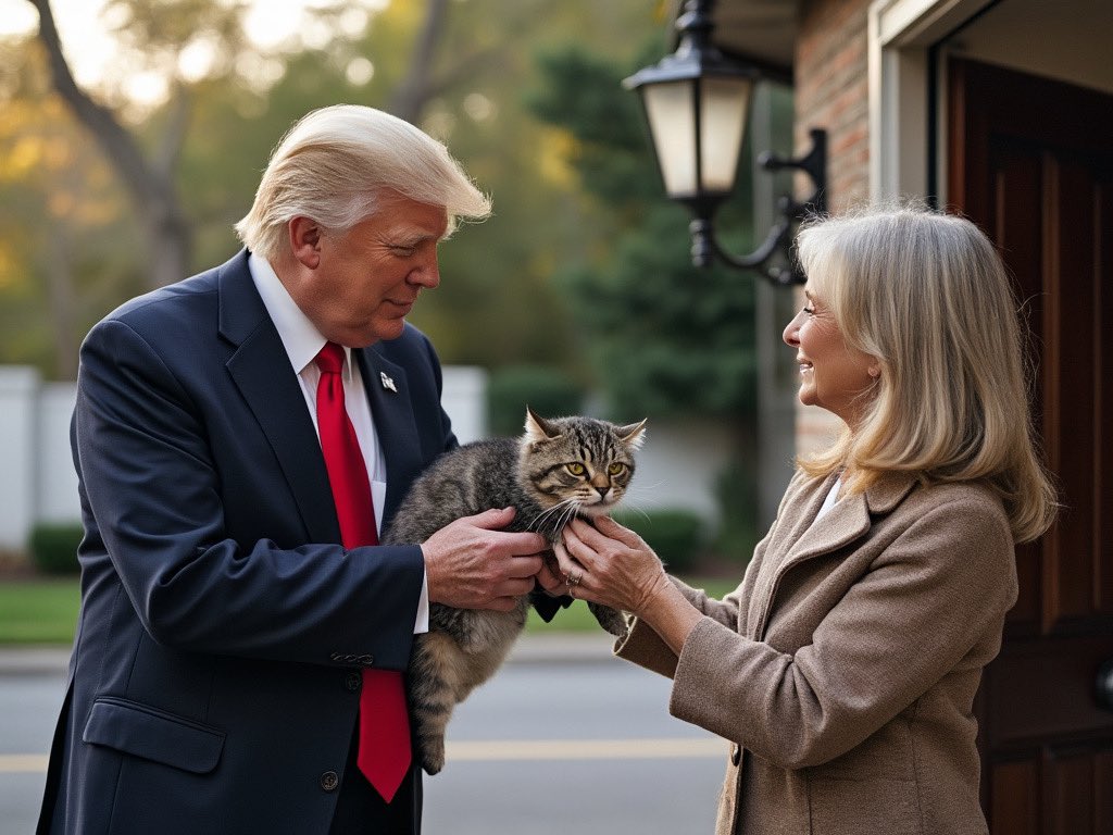 Trump saves the puddy cat Blank Meme Template