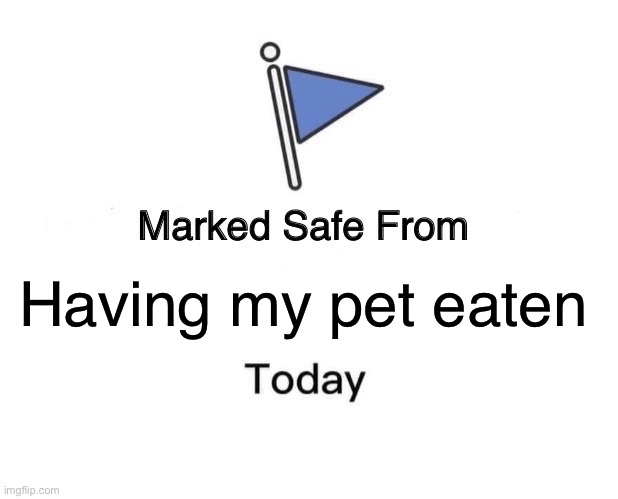 Pet eaten | Having my pet eaten | image tagged in memes,marked safe from | made w/ Imgflip meme maker