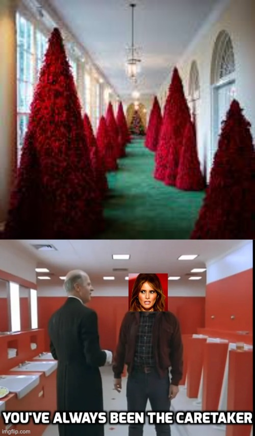 She'd always meant to get out before he reached the aimless ranting stage | image tagged in melania's christmas trees,crazy,the shining,melania trump,donald trump | made w/ Imgflip meme maker