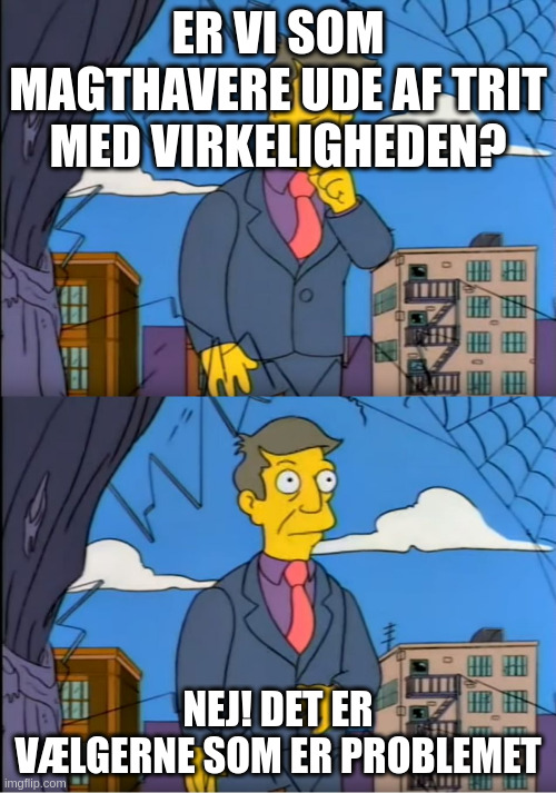 Er vi som magthavere ude af trit med virkelighede? Nej! Det er vælgerne som er problemet