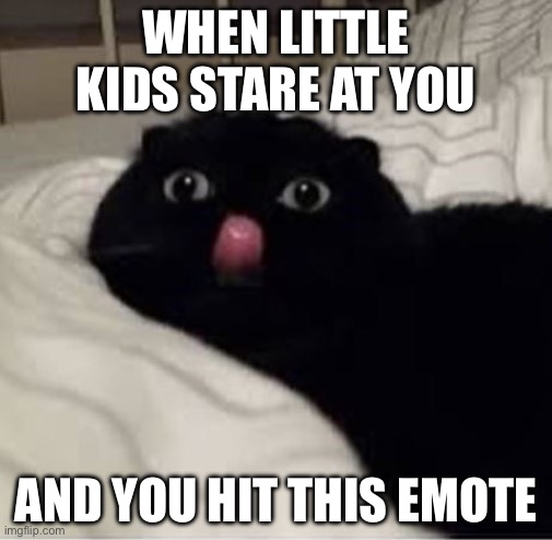 fr | WHEN LITTLE KIDS STARE AT YOU; AND YOU HIT THIS EMOTE | image tagged in relatable memes,fun,funny,real,repost | made w/ Imgflip meme maker