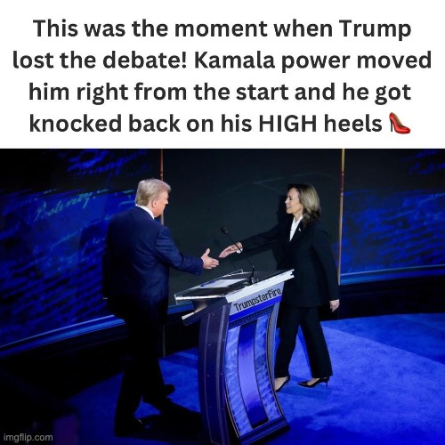 Kamala Harris Power Move | image tagged in donald trump,trump,kamala harris,kamala,debate,presidential debate | made w/ Imgflip meme maker