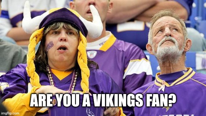 Vikings Suck | ARE YOU A VIKINGS FAN? | image tagged in vikings suck | made w/ Imgflip meme maker