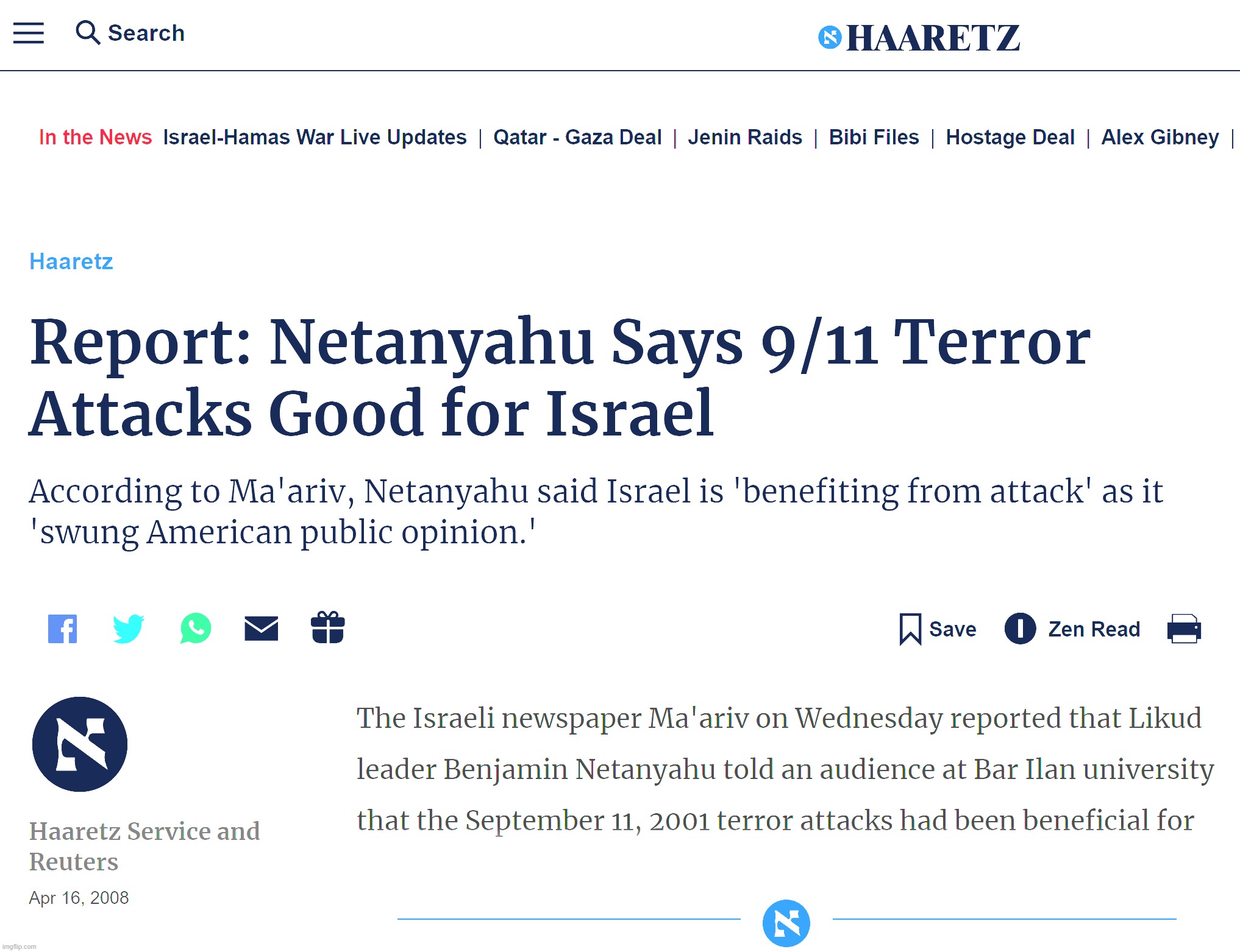 Netanyahu Says 9/11 Was Good for Israel | image tagged in netanyahu says 9/11 was good for israel | made w/ Imgflip meme maker