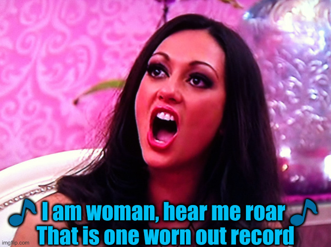 feminazi | ? I am woman, hear me roar ? 
That is one worn out record | image tagged in feminazi | made w/ Imgflip meme maker