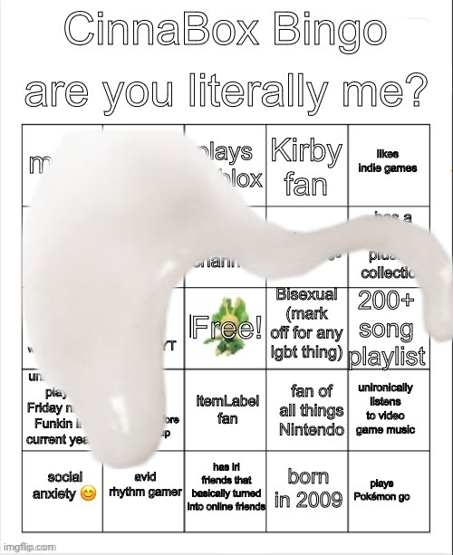 Filled his bingo | image tagged in cinnabox bingo | made w/ Imgflip meme maker