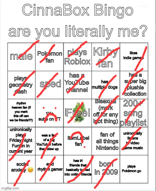 CinnaBox Bingo | image tagged in cinnabox bingo | made w/ Imgflip meme maker