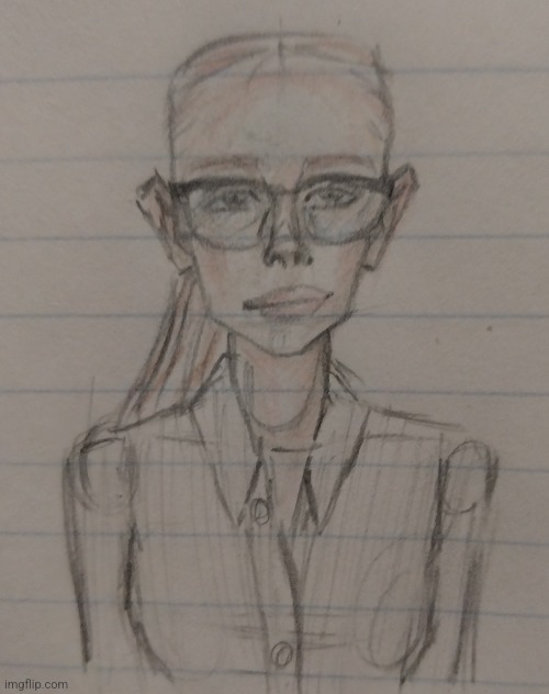 Girl With Glasses | image tagged in drawings,sketch,colored pencils,girl,white girl,glasses | made w/ Imgflip meme maker