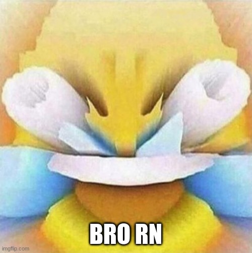 LMFAO Emoji | BRO RN | image tagged in lmfao emoji | made w/ Imgflip meme maker