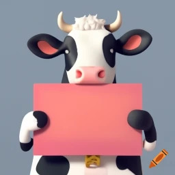 High Quality Cow with Sign Blank Meme Template