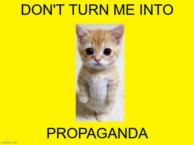 Yellow background | DON'T TURN ME INTO PROPAGANDA | image tagged in yellow background | made w/ Imgflip meme maker