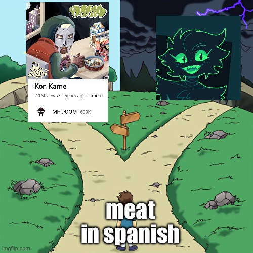 music vs porn | meat in spanish | image tagged in two castles | made w/ Imgflip meme maker