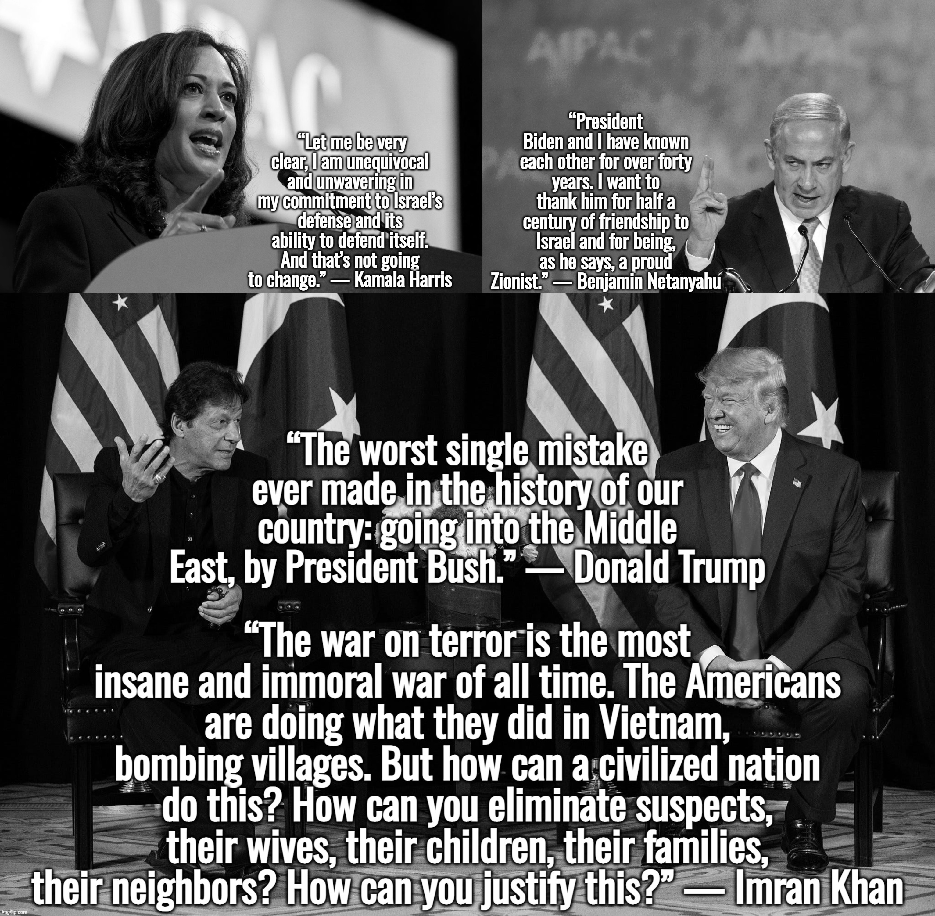 “It's a rigged system.” — Donald Trump | image tagged in donald trump,kamala harris,israel,pakistan,palestine | made w/ Imgflip meme maker