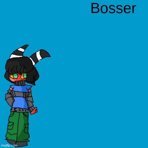 Repost but add your oc (I'll make a new one when it's full) | Bosser | image tagged in blank weezer blue album edit | made w/ Imgflip meme maker