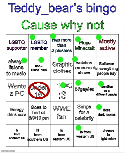 gwehh, just trend hopping now :/ | image tagged in teddy bear s bingo | made w/ Imgflip meme maker