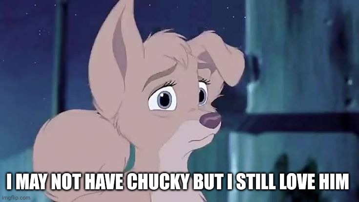 I May Not Have Chucky | I MAY NOT HAVE CHUCKY BUT I STILL LOVE HIM | image tagged in lady and the tramp 2 angel | made w/ Imgflip meme maker