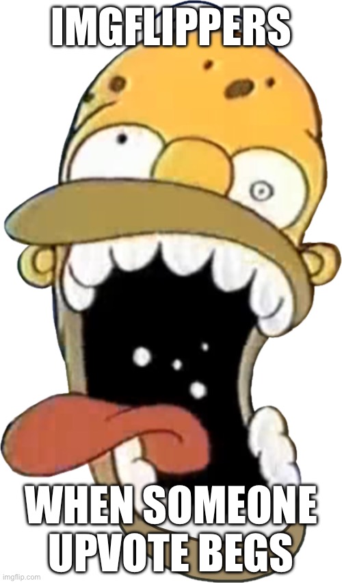 bubdudbudhjcgvxuyvd | IMGFLIPPERS; WHEN SOMEONE UPVOTE BEGS | image tagged in homer simpson goofy ahh face | made w/ Imgflip meme maker