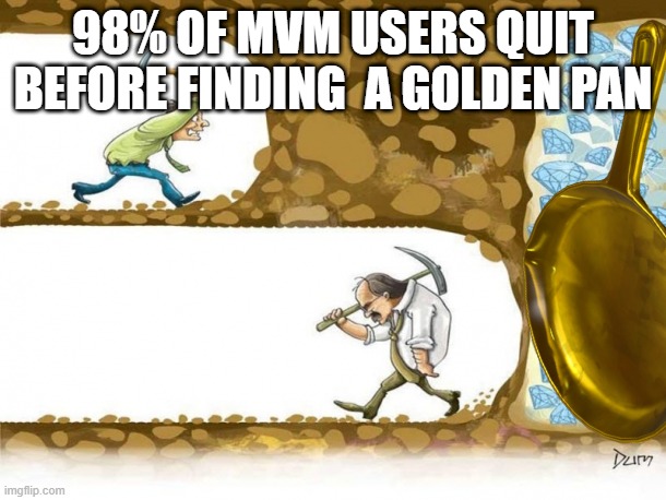 Never give up | 98% OF MVM USERS QUIT BEFORE FINDING  A GOLDEN PAN | image tagged in never give up,tf2,team fortress 2,gaming,gambling,meme | made w/ Imgflip meme maker