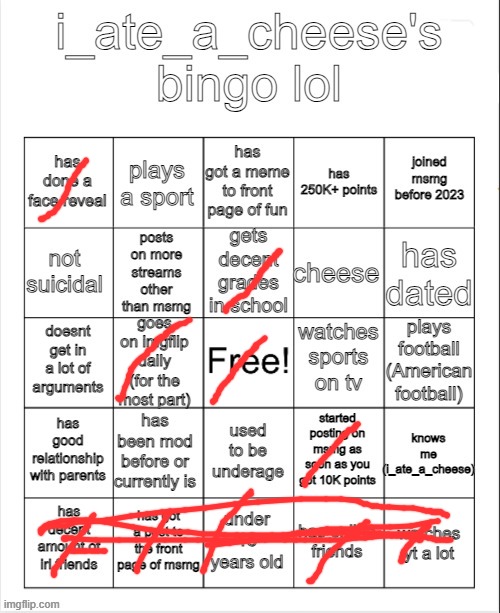 i_ate_a_cheese's msmg bingo | image tagged in i_ate_a_cheese's msmg bingo | made w/ Imgflip meme maker