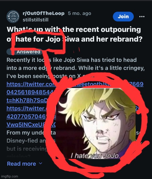 Omg jojo siwa is a jojo reference! | image tagged in jojo's bizarre adventure | made w/ Imgflip meme maker