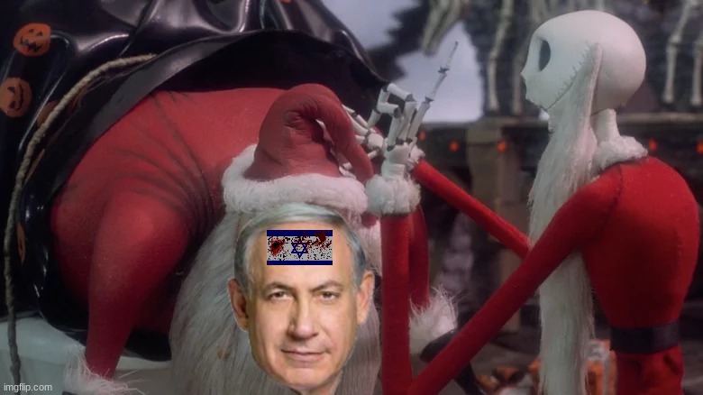 image tagged in jack skelington kidnaps santa | made w/ Imgflip meme maker