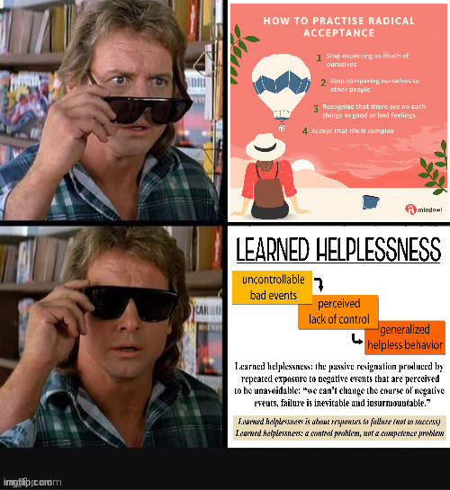 Big Therapy wants you to be passive and compliant | image tagged in they live roddy piper sunglasses 1 | made w/ Imgflip meme maker