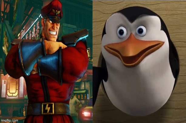 dreamworks mashup | image tagged in dreamworks,street fighter,capcom,bison,madagascar meme,penguins of madagascar | made w/ Imgflip meme maker