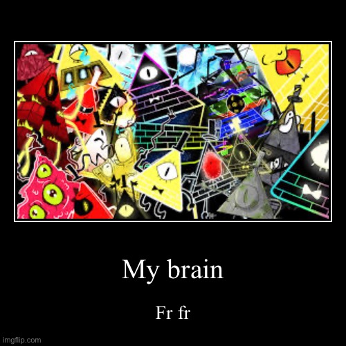 Me | My brain | Fr fr | image tagged in funny,demotivationals | made w/ Imgflip demotivational maker