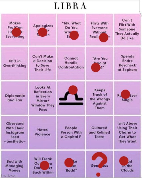 Libra bingo | image tagged in libra bingo | made w/ Imgflip meme maker