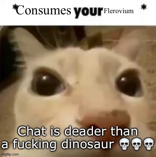Yakko consumes your flerovium | Chat is deader than a fucking dinosaur 💀💀💀 | image tagged in yakko consumes your flerovium | made w/ Imgflip meme maker