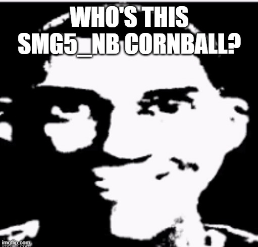 Based sigma male | WHO'S THIS SMG5_NB CORNBALL? | image tagged in based sigma male | made w/ Imgflip meme maker