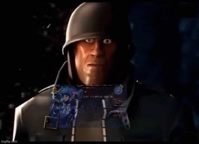 Bro I said so much cringe with that temp | image tagged in soldier thousand yard stare | made w/ Imgflip meme maker