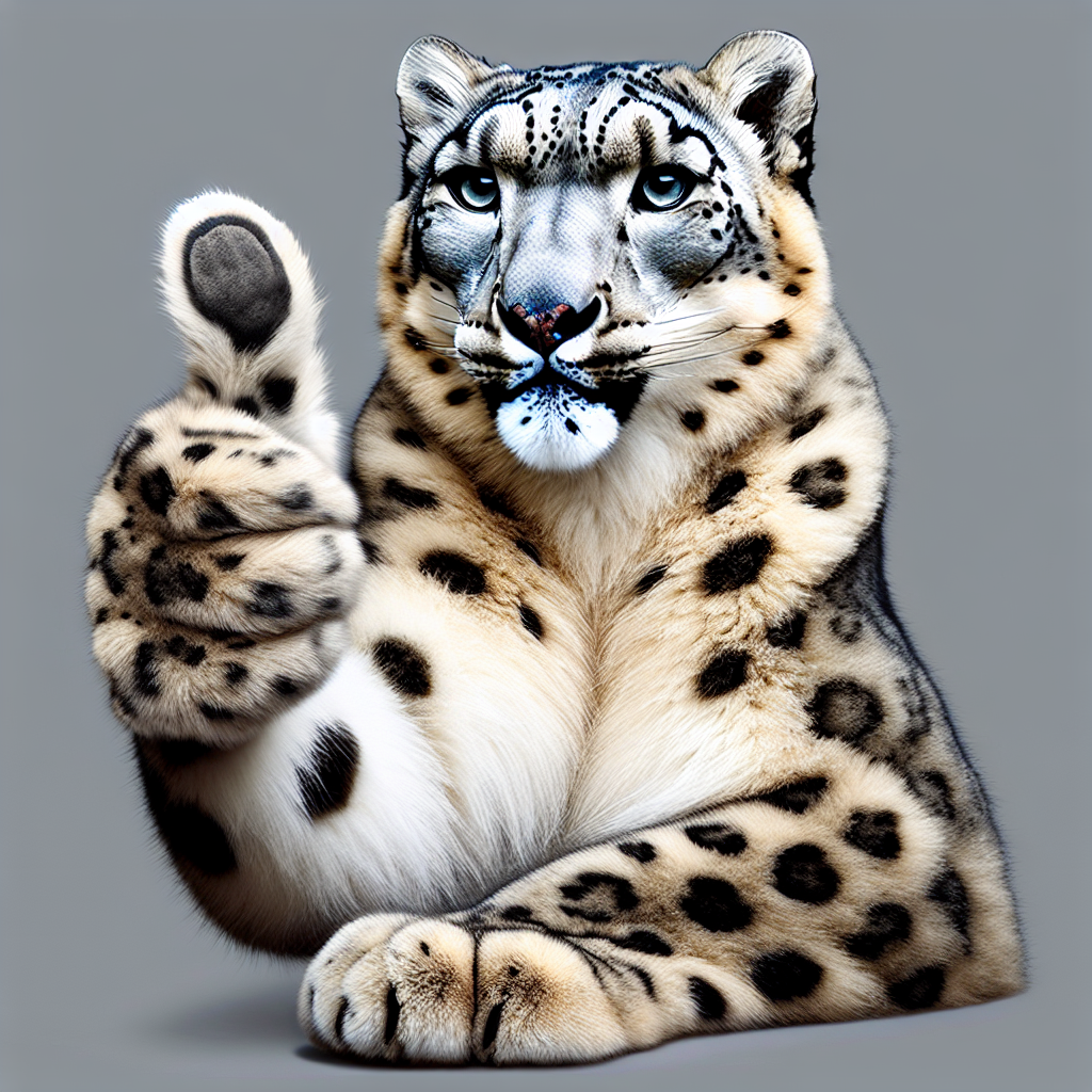 High Quality snowleopard showing thumb Blank Meme Template